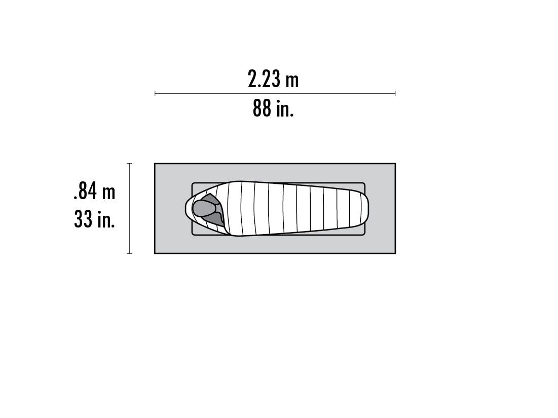 Thru-Hiker Mesh House 1 Trekking Pole Shelter - Floor Plan
