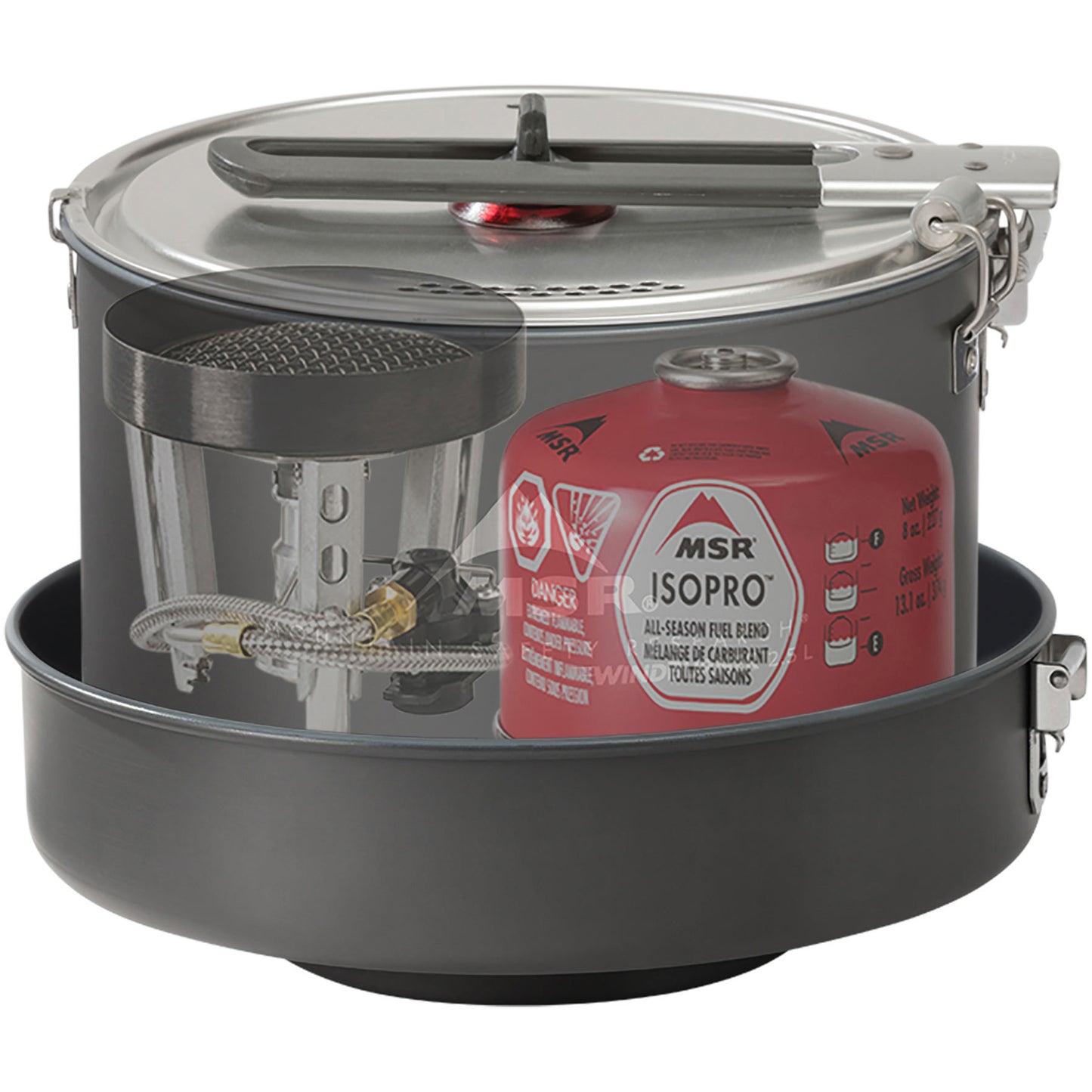 WindBurner® Stove System | Skillet & 2.5 L Sauce Pot shown with 8-oz. IsoPro fuel canister (sold separately)