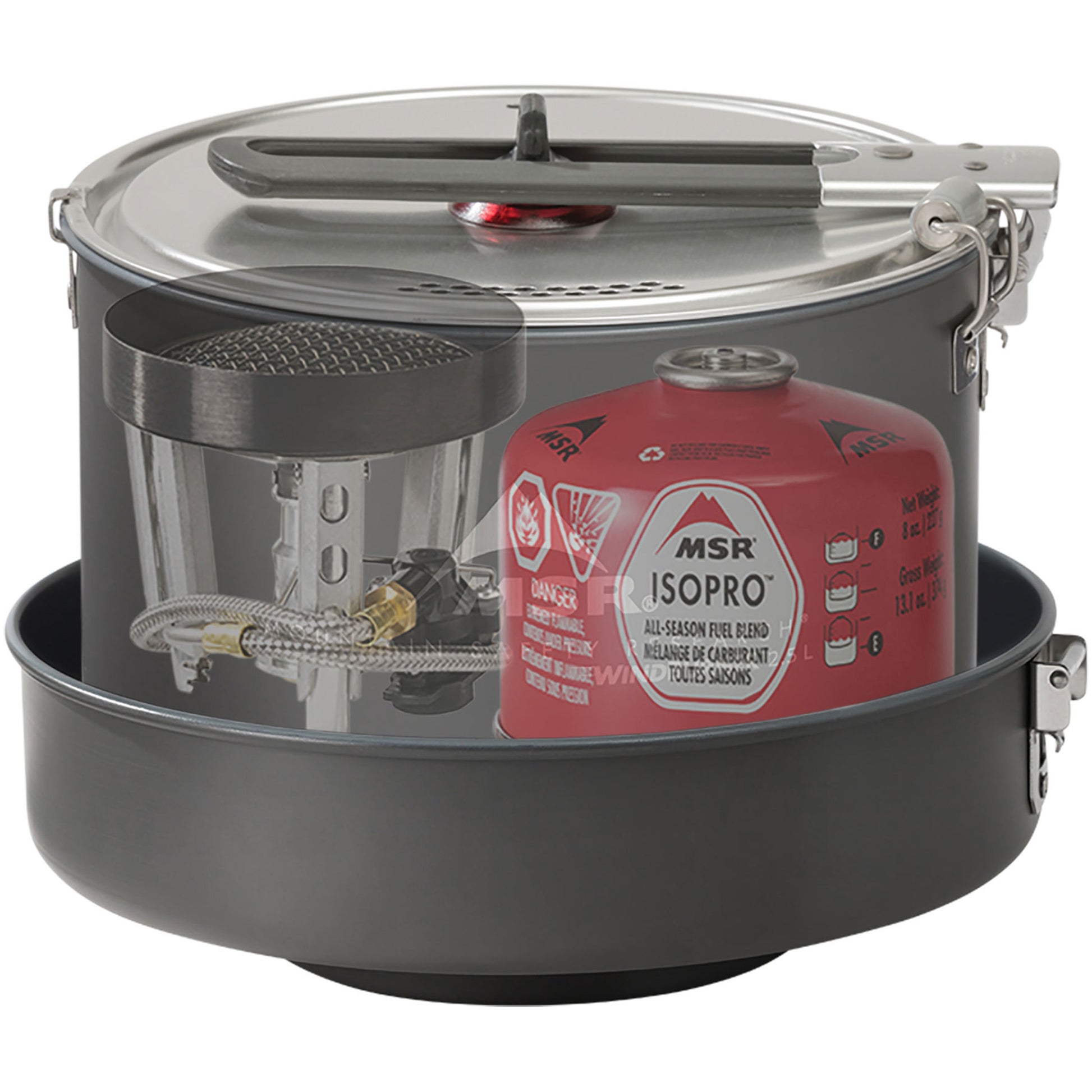 WindBurner® Stove System | Skillet & 2.5 L Sauce Pot shown with 8-oz. IsoPro fuel canister (sold separately)